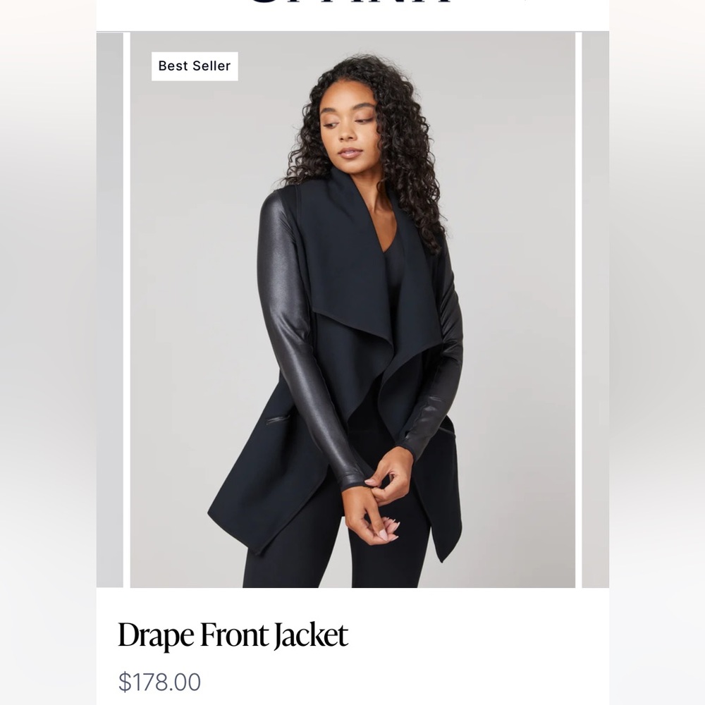 NWT spanx drape front jacket